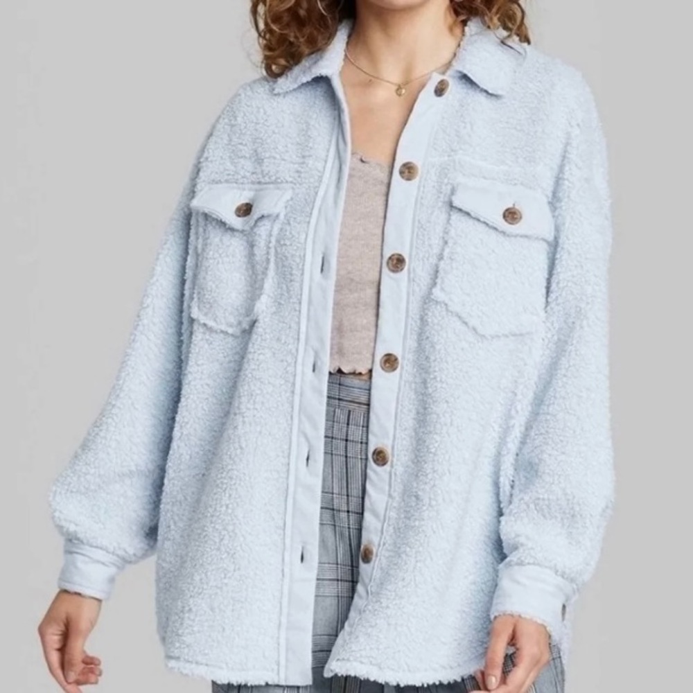 blue sherpa jacket